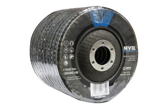 DISCO LAMINAS ZIRCONIO Ø115X1X22,23MM GRANO 120