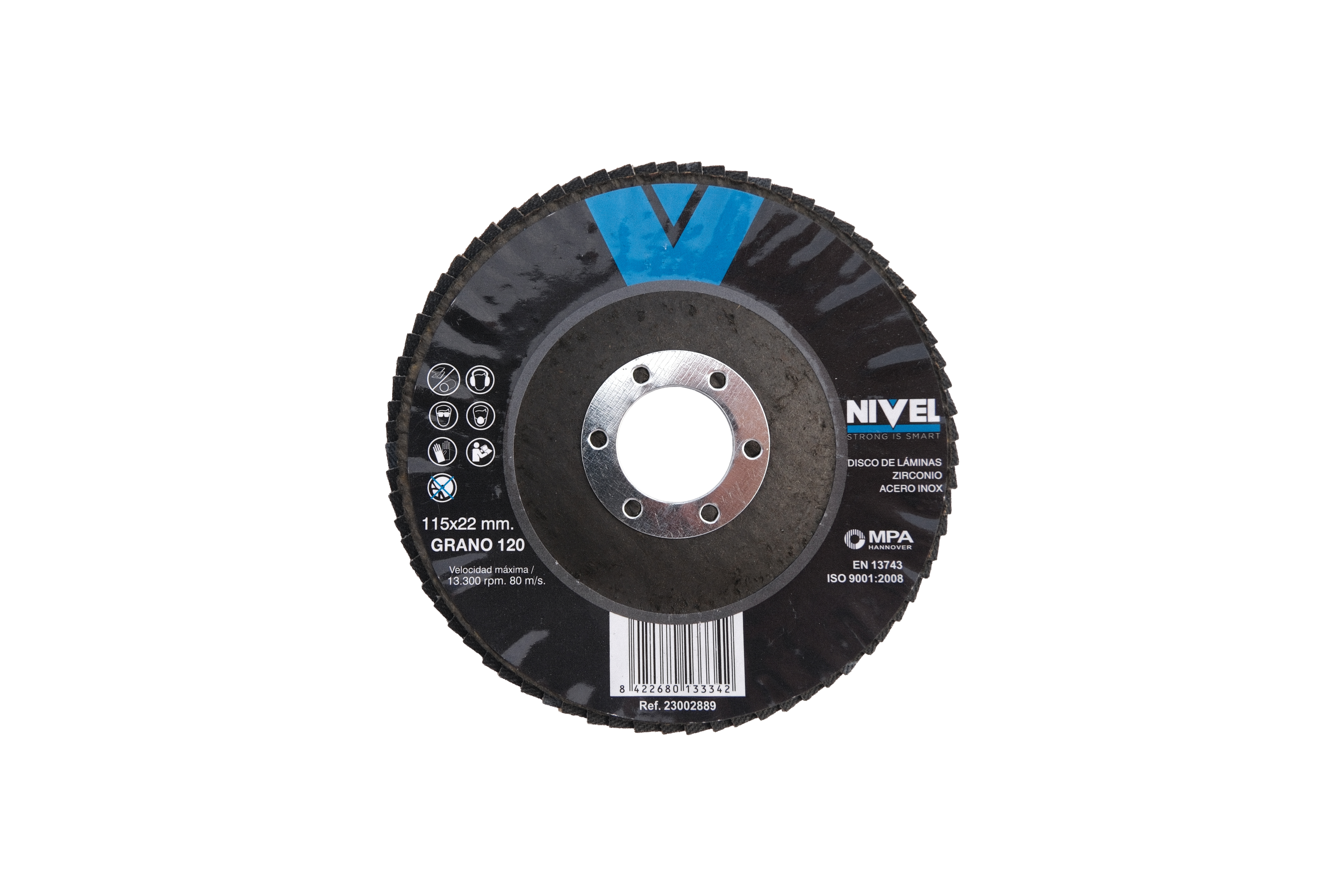 DISCO LAMINAS ZIRCONIO Ø115X1X22,23MM GRANO 120