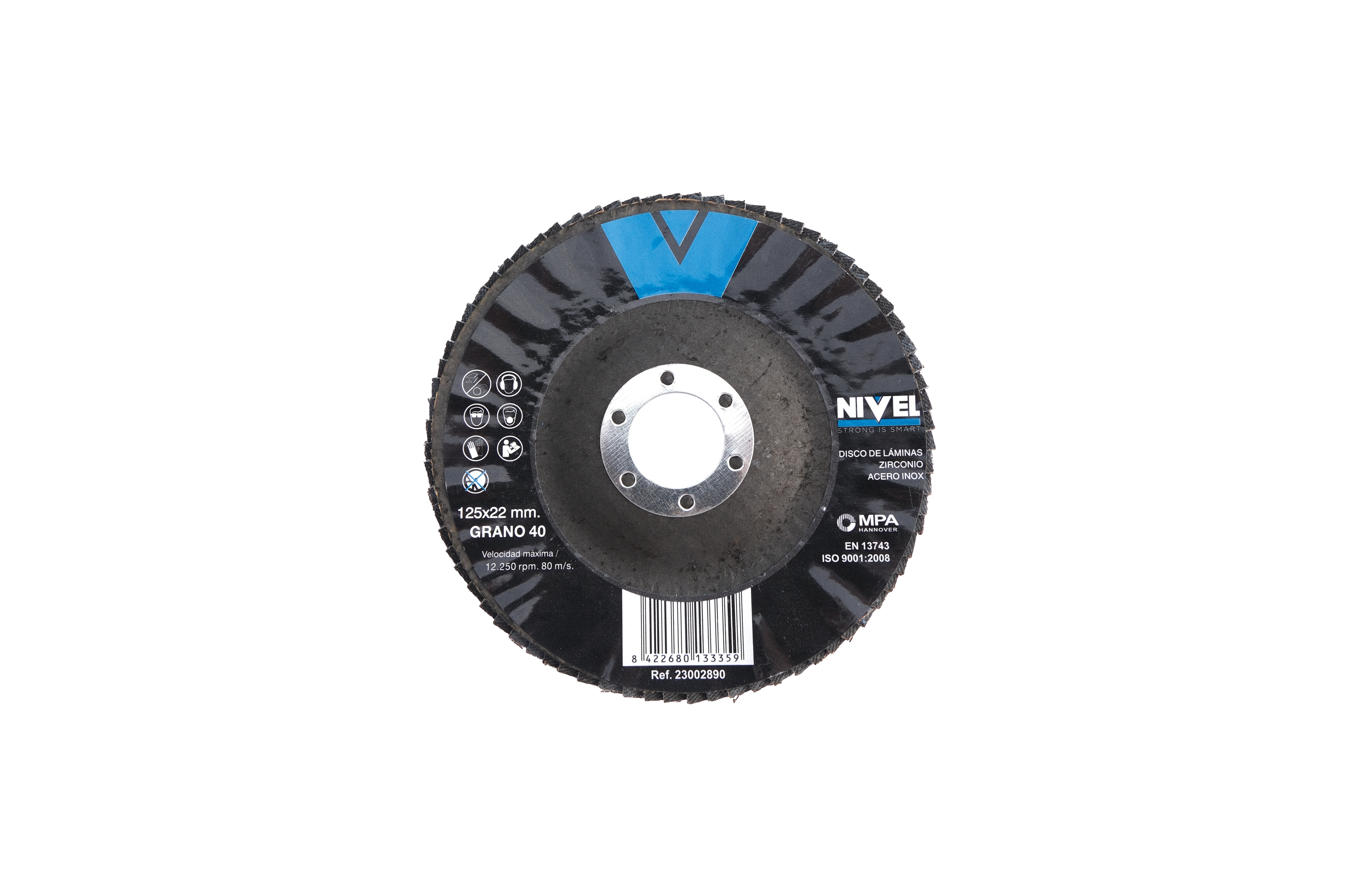 DISCO LAMINAS ZIRCONIO Ø125X1X22,3MM GRANO 40