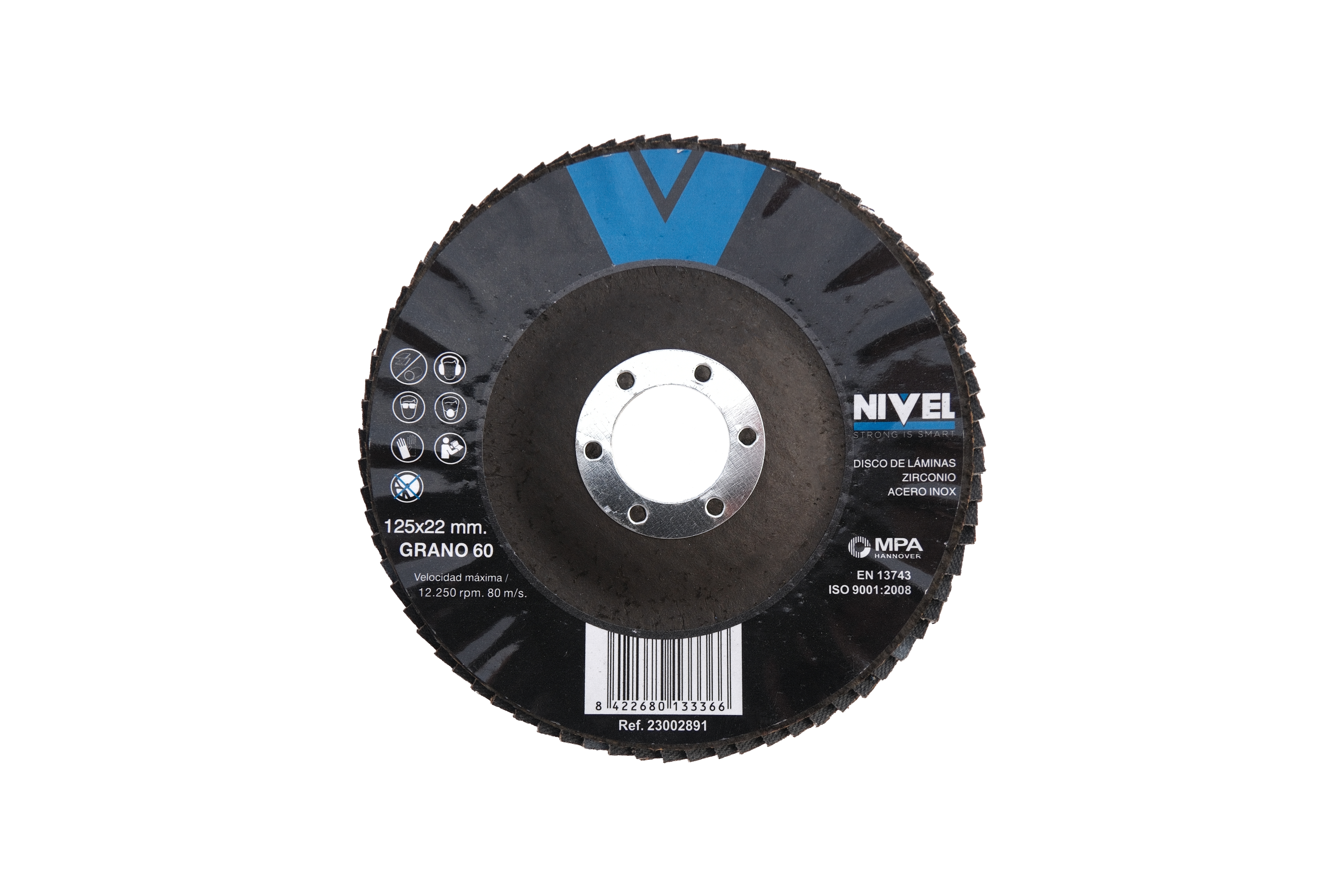 DISCO LAMINAS ZIRCONIO Ø125X1X22,3MM GRANO 60