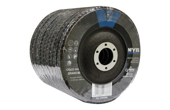 DISCO LAMINAS ZIRCONIO Ø125X1X22,3MM GRANO 80