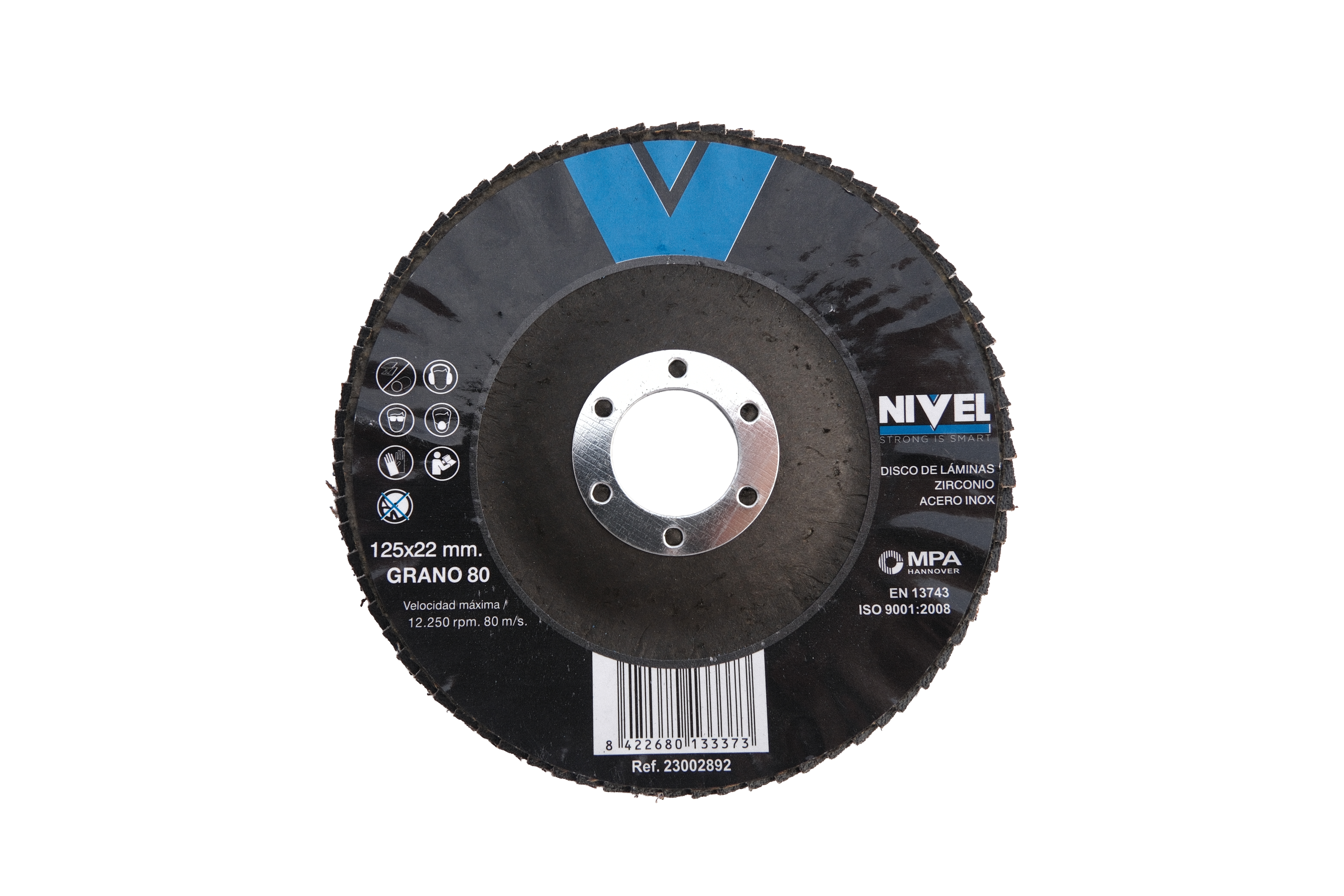 DISCO LAMINAS ZIRCONIO Ø125X1X22,3MM GRANO 80