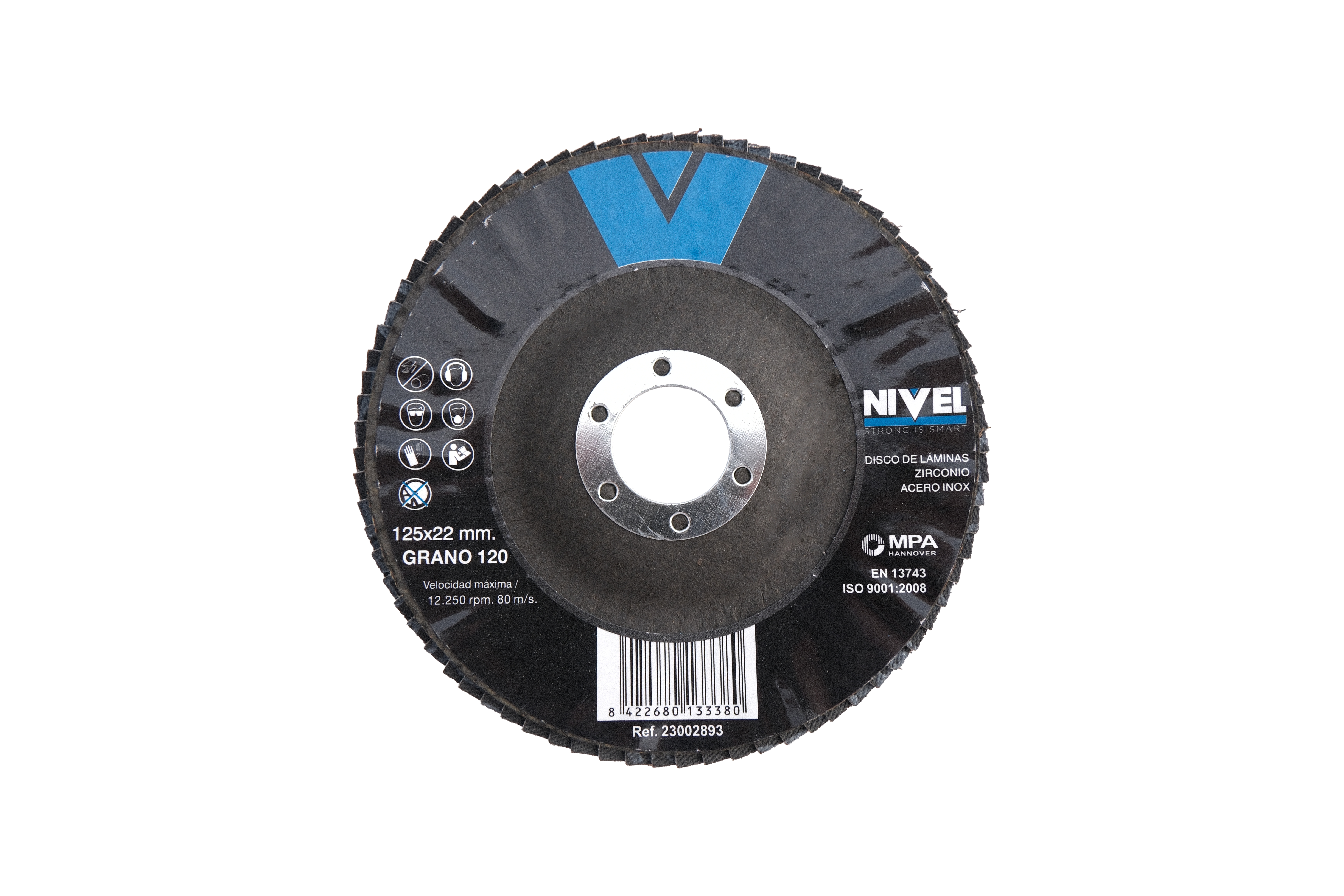 DISCO LAMINAS ZIRCONIO Ø125X1X22,3MM GRANO 120