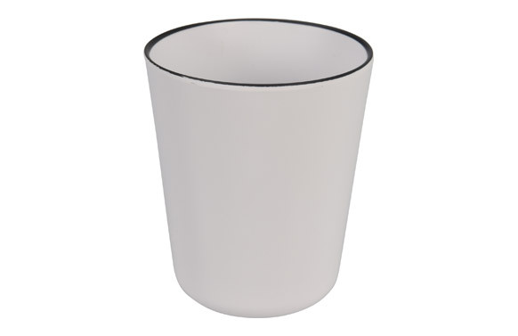 VASO MELAMINA BLANCO VIVO NEGRO 45ML-9X10.5CM