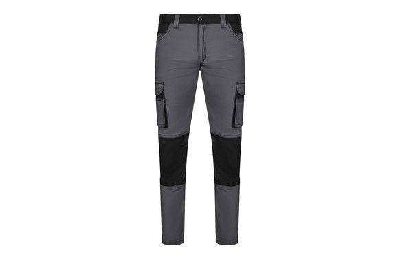 PANTALON STRETCH 240 GR SOLID MATCH GRIS / NEGRO TALLA 54