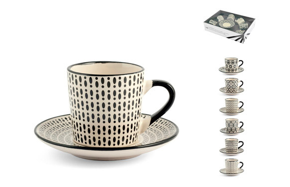 TAZA CAFE CON PLATO STONEWARE WHERA SET 6 UDS 9 CL