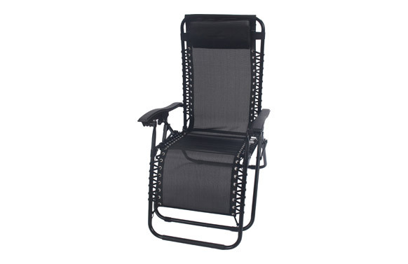 TUMBONA PLEGABLE RELAX CON COJIN ZERO GRAVITY NEGRO