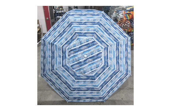 PARASOL PLAYA ALUMINIO Ø180 CM UPF 50+ HOJAS AZUL