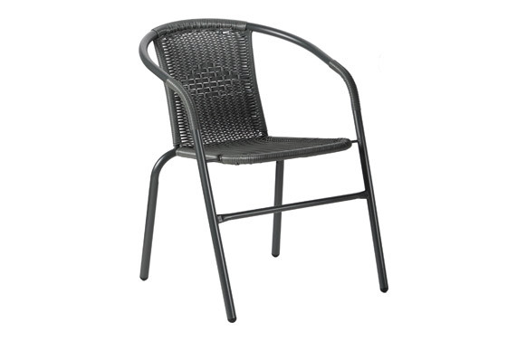 SILLA ACERO RATAN SINTETICO GRIS ANTRACITA