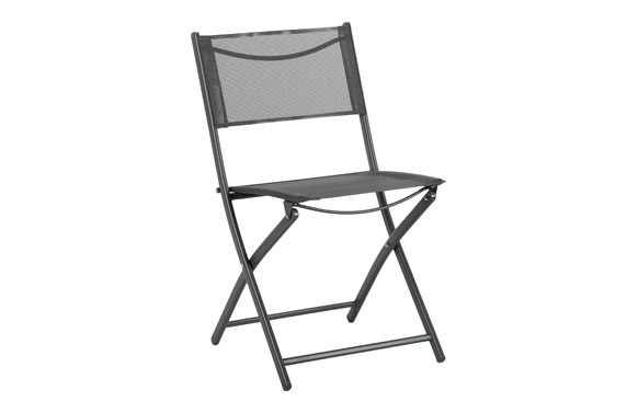 SILLA PLEGABLE ACERO TEXTILENE GRIS ANTRACITA