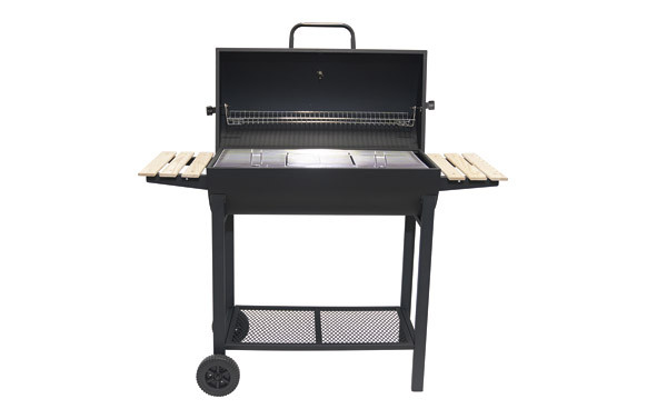 BARBACOA CARBON BARRIL DOS MESAS AUXILIARES 120 X 53 X 102 CM