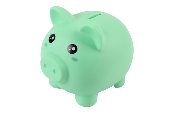 HUCHA PLASTICO CERDITO - TURQUESA, 18 X 15 CM