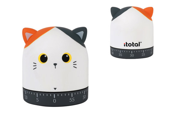 TEMPORIZADOR COCINA GATO - NARANJA 6 X 6 X 7 CM