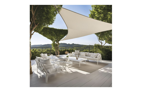 TOLDO VELA SOMBREO TRIANGULAR POLIETILENO 3,6 X 3,6 X 3,6 M BLANCO ROTO