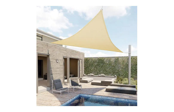 TOLDO VELA SOMBREO TRIANGULAR IMPERMEABLE POLIESTER 3 X 3 X 3 M CREMA