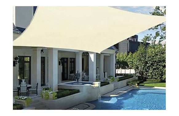 TOLDO VELA SOMBREO CUADRADO IMPERMEABLE POLIESTER 3 X 3 M CREMA