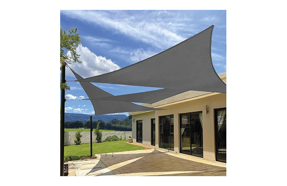 TOLDO VELA SOMBREO TRIANGULAR IMPERMEABLE POLIESTER 3,6 X 3,6 X 3,6 M ANTRACITA