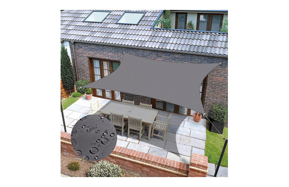 TOLDO VELA SOMBREO CUADRADO IMPERMEABLE POLIESTER 5 X 5 M ANTRACITA