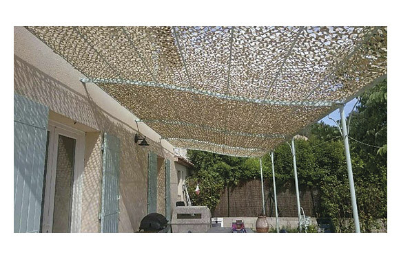 TOLDO VELA SOMBREO CUADRADO CAMUFLAJE 3 X 3 M ARENA