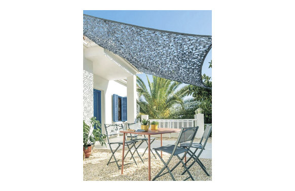TOLDO VELA SOMBREO CUADRADO CAMUFLAJE 3 X 3 M GRIS