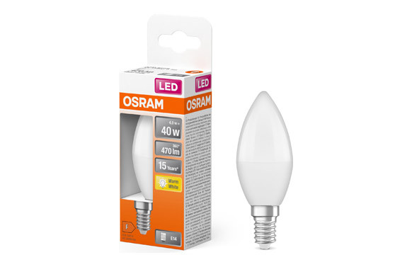 BOMBILLA VELA LED E14 4,9W 470LM 2700K IP20
