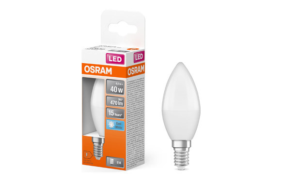 BOMBILLA VELA LED E14 4,9W 407LM 4000K IP20