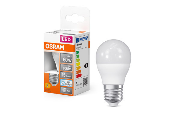BOMBILLA ESFERICA LED E27 7W 806LM 6500K IP20
