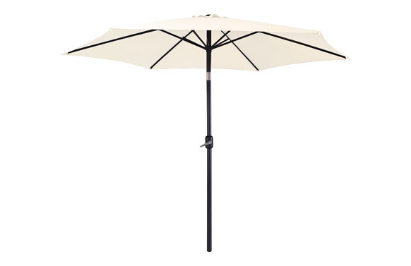 PARASOL ALUMINIO INCLINABLE BEIGE 3 M TUBO 48 MM CON MANIVELA