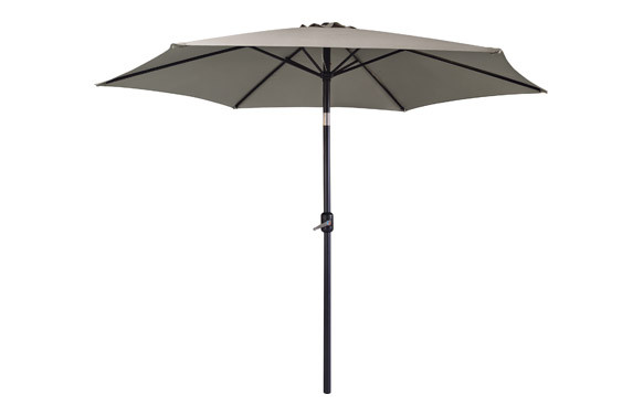 PARASOL ALUMINIO INCLINABLE TAUPE 3 M TUBO 48 MM CON MANIVELA