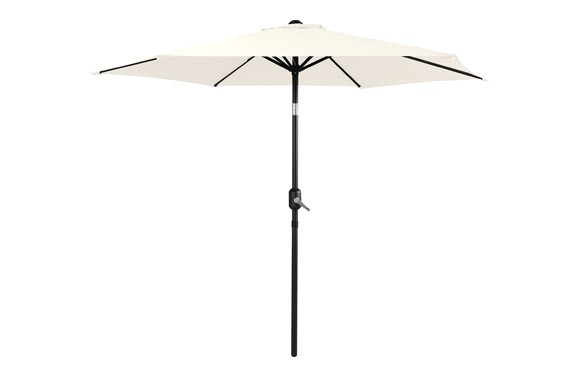 PARASOL ALUMINIO INCLINABLE BEIGE 2.5 M TUBO 38 MM CON MANIVELA