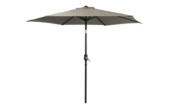 PARASOL ALUMINIO INCLINABLE TAUPE 2.5 M TUBO 38 MM CON MANIVELA