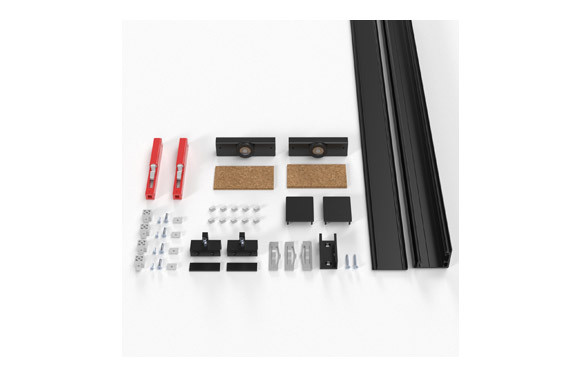 ACCESORIO KIT PARA PUERTA CORREDERA CRISTAL SK GLASS 80 KBS NEGRO 2M
