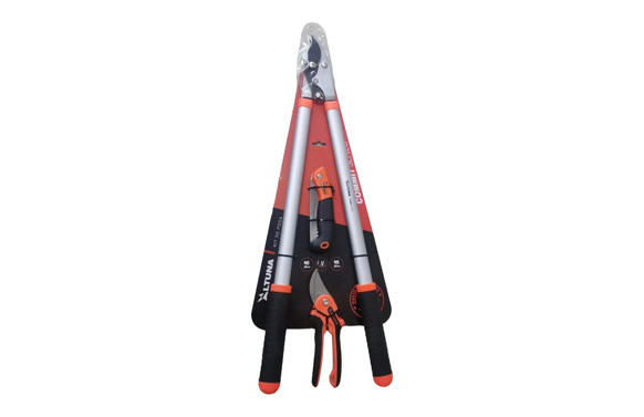 KIT DE HERRAMIENTAS DE PODA TIJERA 1 Y 2 MANOS + SERRUCHO DENTADO