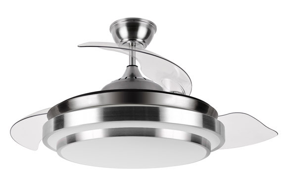 VENTILADOR DE TECHO PALAS RETRACTIL ACERO PLAFON Ø 50 CM, 35 W