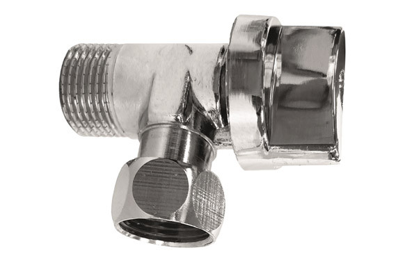 VALVULA ESCUADRA AMERICA CORTA 3/8\" X 3/8 TUERCA LOCA 90º