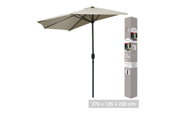 PARASOL BALCON C/MANIVELA Ø270 CM TUBO 35/38 MM TAUPE