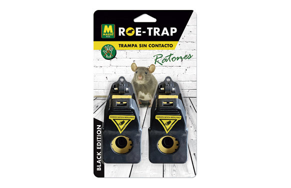 TRAMPA MECANICA ROE-TRAP RATONES BLACK EDITION 5 X 11 CM 2 UDS