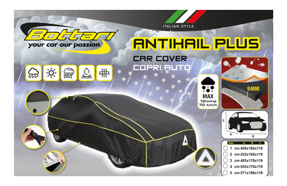 FUNDA AUTOMOVIL ANTI GRANIZO TALLA 1 406 X165X119 GRIS-NARANJA