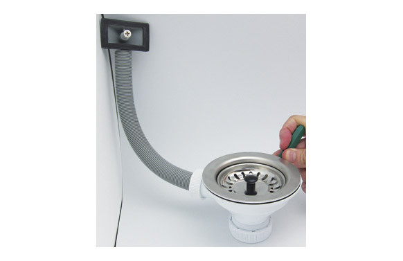 VALVULA CESTA TAPON INOX Ø115 1\" 1/2\" CON REBOSADERO
