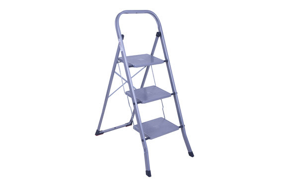 TABURETE ESCALERA PRAKTICO 3 PELDAÑOS GRIS