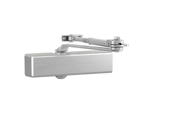 CIERRAPUERTAS DC120 BRAZO RETENEDOR FUERZA 3 PLATA