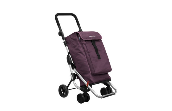 CARRO COMPRA PLEGABLE GO UP 4 RUEDAS GIRATORIO MERLOT BURDEOS