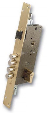 CERRADURA SEGURIDAD EMBUTIR 703B/50 DS15/60 424P LATON