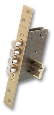 CERRADURA SEGURIDAD EMBUTIR 701B/50 DS15/70D 410P ESMALTADA DORADA