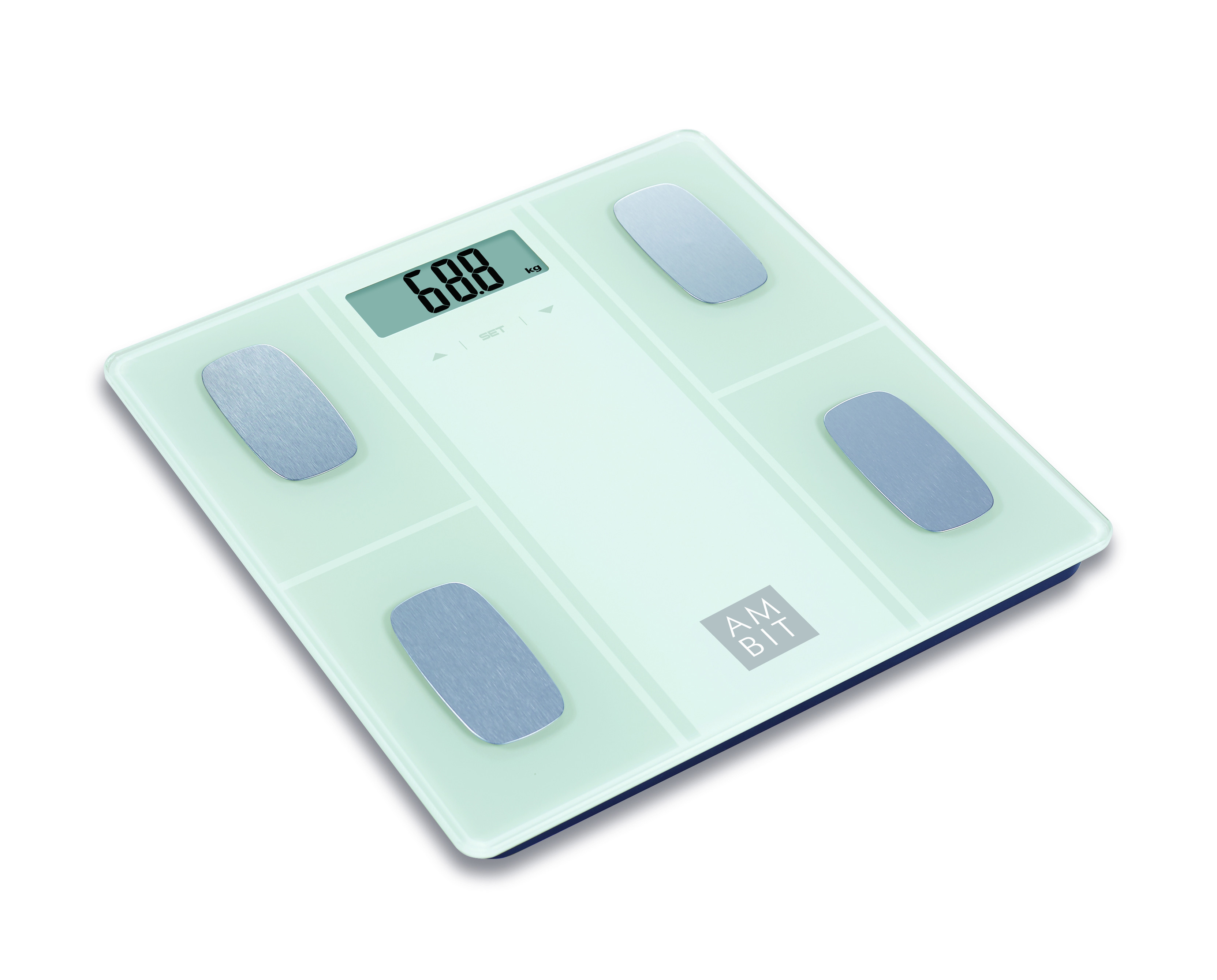 BASCULA BAÑO DIGITAL GRASA CORPORAL CRISTAL BLANCA