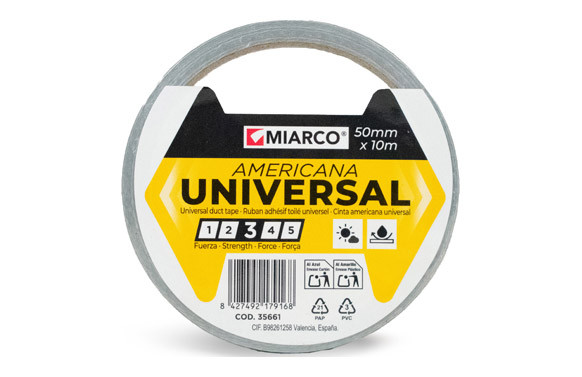 CINTA AMERICANA UNIVERSAL 10 M X 50 MM PLATA