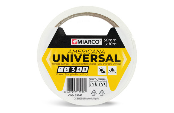 CINTA AMERICANA UNIVERSAL 10 M X 50 MM BLANCO