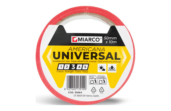 CINTA AMERICANA UNIVERSAL 10 M X 50 MM ROJO