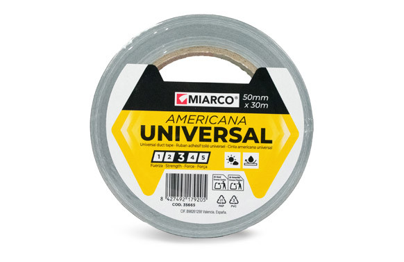 CINTA AMERICANA UNIVERSAL 30 M X 50 MM PLATA
