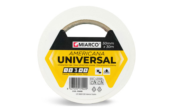 CINTA AMERICANA UNIVERSAL 30 M X 50 MM BLANCO
